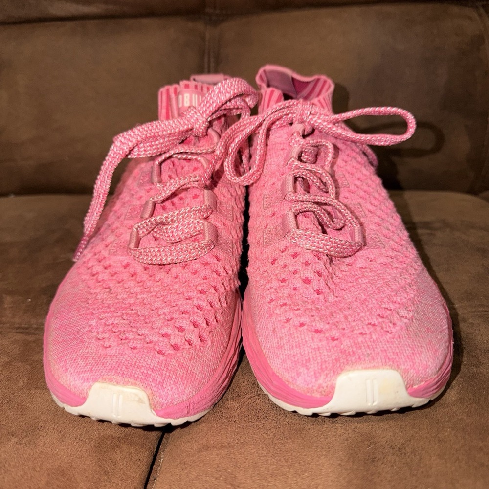 Nobull Allday Diamond Knit Unisex M9.5/W11 Running Shoes fuchsia Pink Sneakers